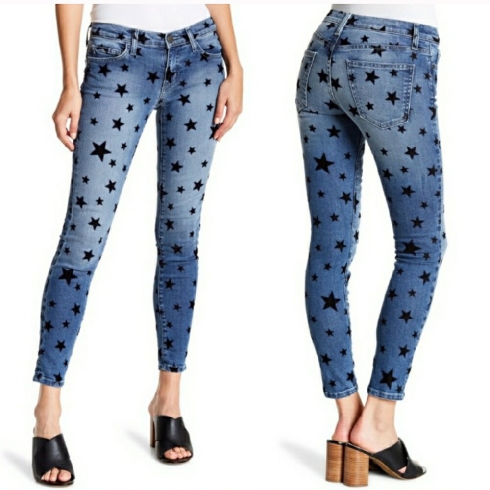 Current Elliott The Stiletto Flocked Star Jeans 27
